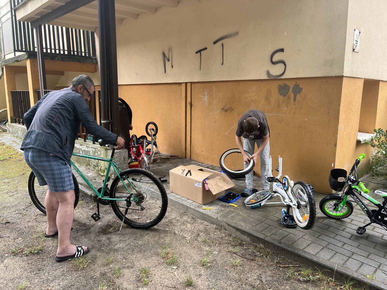 Repairing bikes